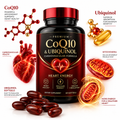 CoQ10 and Ubiquinol Cardiovascular Formula supplement bottle