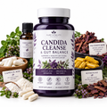 Candida Cleanse and Gut Balance supplement bottle with antifungal botanicals
