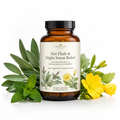 Hot Flash and Night Sweat Support supplement bottle with botanicals