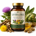Liver and Bile Digestive Support supplement bottle with milk thistle