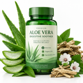 Aloe Vera Digestive Soother supplement bottle with aloe plant