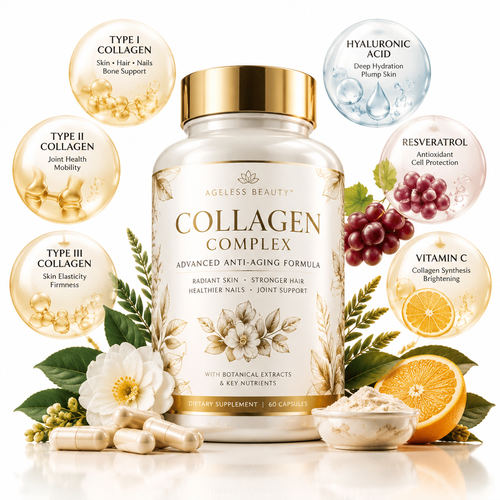 Advanced Anti-Aging Collagen Complex supplement bottle