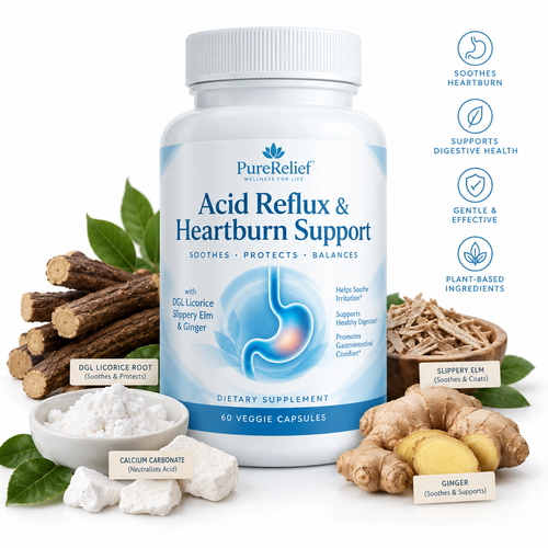 Acid Reflux and Heartburn Support supplement bottle